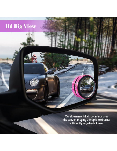 Espejo Convexo de Punto Ciego RGOAANC 5.84 cm Rosa 2 Pcs