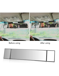 Espejo Retrovisor Curvado MIAOKE 39 cm Ajustable para Auto 2