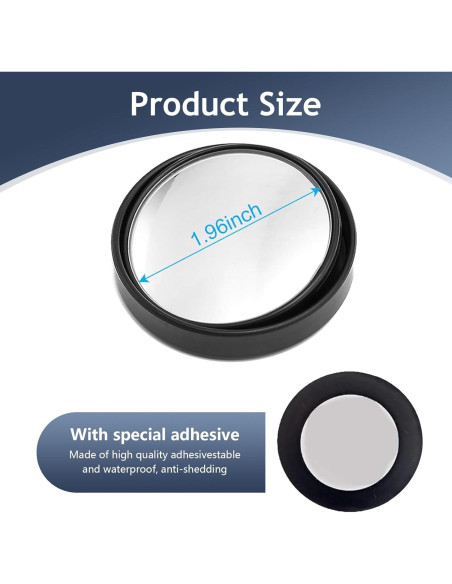 Espejos de Punto Ciego Arwrilt 2 Piezas 5 cm Convexo HD