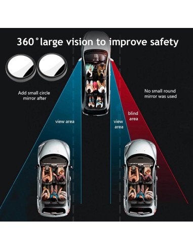 Espejos de Punto Ciego Arwrilt 2 Piezas 5 cm Convexo HD