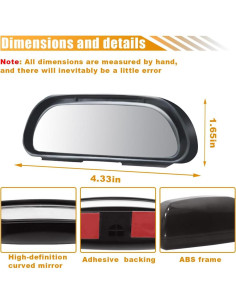 Espejo de Punto Ciego LAINLOY 11x4.2cm Ajustable HD 2