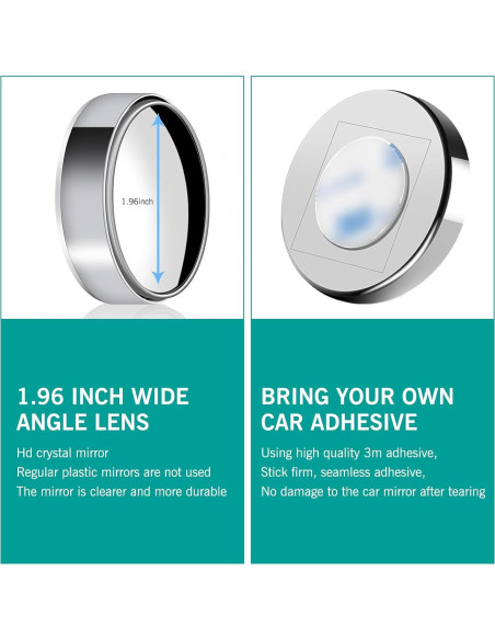 Espejos Redondos de Punto Ciego DACIRTY 2 PCS Ajustables HD