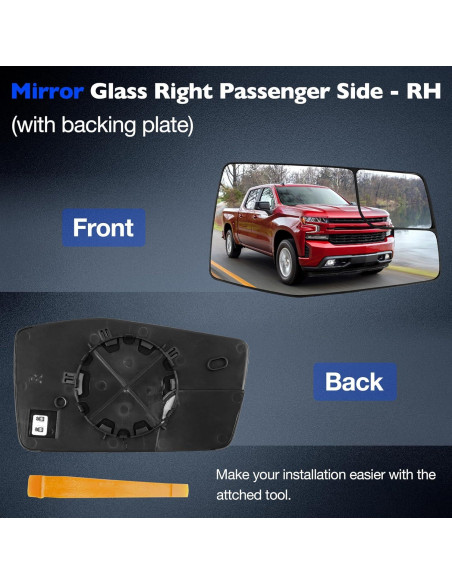 Espejo Calentado Misakomo Lado Derecho Chevy/GMC 2019-2024