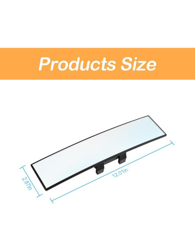 Espejo Retrovisor Convexo Panorámico Osilly 30.7x7.9cm Blanco