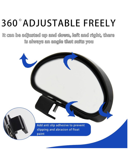 Espejos de Punto Ciego Arwrilt 2 PCS HD Ajustables 15x5.3cm