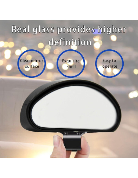 Espejos de Punto Ciego Arwrilt 2 PCS HD Ajustables 15x5.3cm