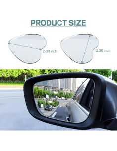 Espejo de Punto Ciego Hbxdeco Corazón 2PCS Ajustable 360 2