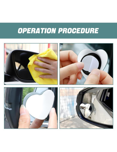 Espejo de Punto Ciego Hbxdeco Corazón 2PCS Ajustable 360