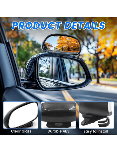 Espejo Retrovisor Convexo Ajustable Xuzimaoyi 360 para Coche