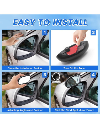 Espejo Retrovisor Convexo Ajustable Xuzimaoyi 360 para Coche