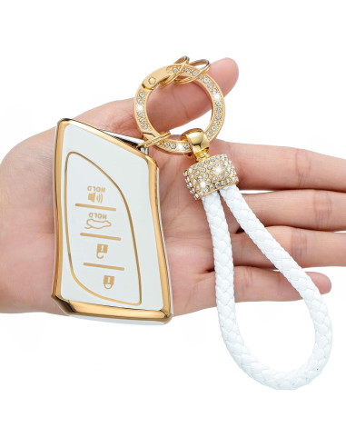 Cubierta de Llave Lexus LCXJMWKL TPU Suave Blanco 360