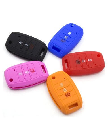 Funda de Llave Plegable de Silicona LIGHTKOREA 3 Botones Kia