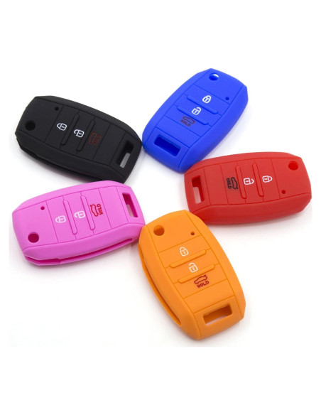 Funda de Llave Plegable de Silicona LIGHTKOREA 3 Botones Kia