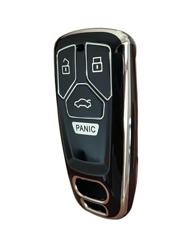 Cubierta de Llave Audi A3 A4 A5 A6 Q5 S4 S5 RS5 TPU Plata-Negro