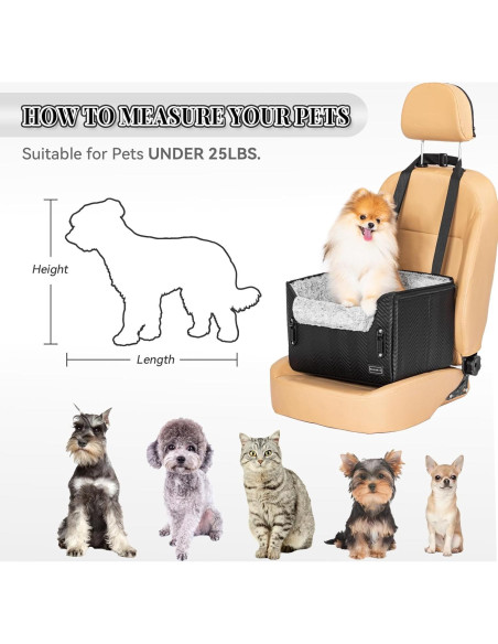 Asiento de Coche para Perros PETSFIT Negro 40.6x33.0cm
