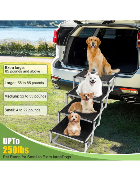 Escaleras Plegables para Perros 9TH SHOP - Antideslizantes 4 Escalones