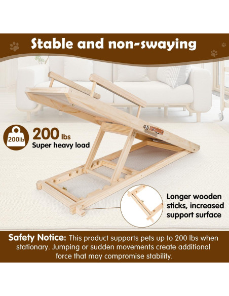 Rampa para Perros de Madera Xi Bei 111.76 cm Antideslizante Rampa para Perros de Madera Xi Bei 111.76 cm Antideslizante