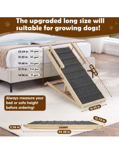 Rampa para Perros de Madera Xi Bei 111.76 cm Antideslizante