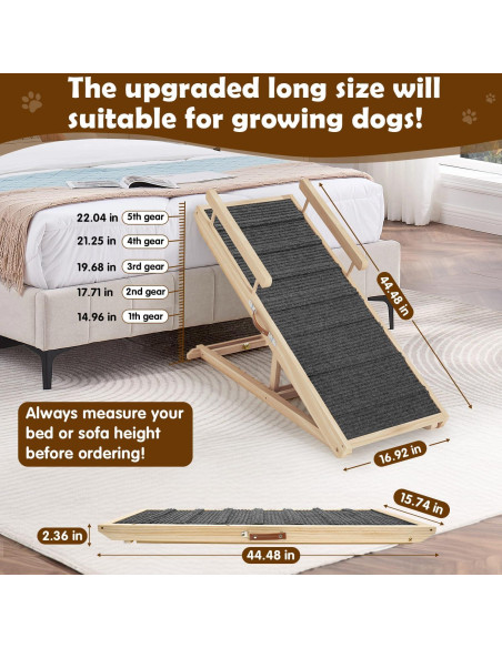Rampa para Perros de Madera Xi Bei 111.76 cm Antideslizante Rampa para Perros de Madera Xi Bei 111.76 cm Antideslizante