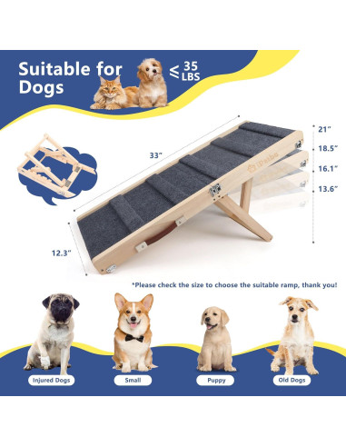 Rampa Plegable para Perros iPetba Ajustable 53.5 cm 16 kg