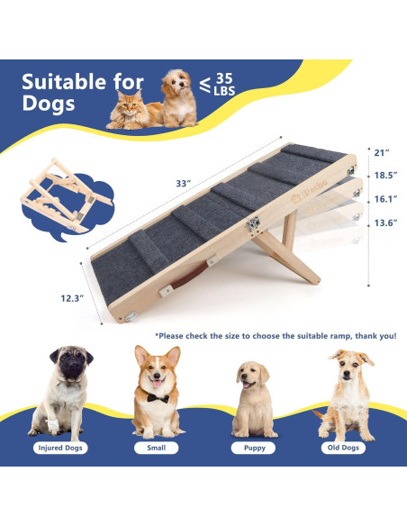 Rampa Plegable para Perros iPetba Ajustable 53.5 cm 16 kg