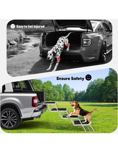 Rampa Plegable para Perros Zerria Extra Ancha 4 Pasos Antideslizante
