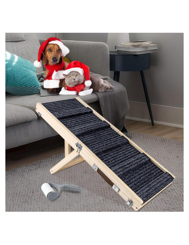 Rampa Plegable para Mascotas Umtiti 4 Niveles Ajustables 23-44cm