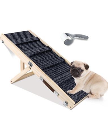 Rampa Plegable para Mascotas Umtiti 4 Niveles Ajustables 23-44cm