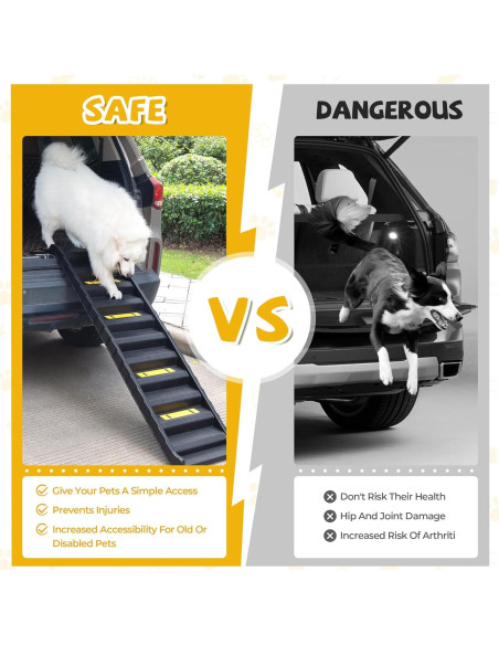 Rampa Plegable para Perros COZIWOW 155 cm Antideslizante 75 kg