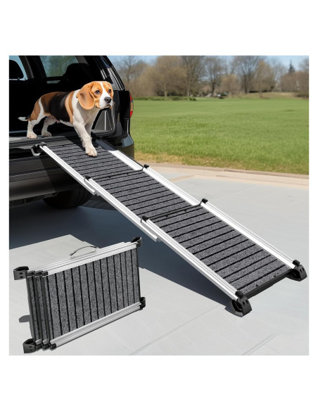 Rampa Telescópica para Perros 160 cm Antideslizante Aluminio