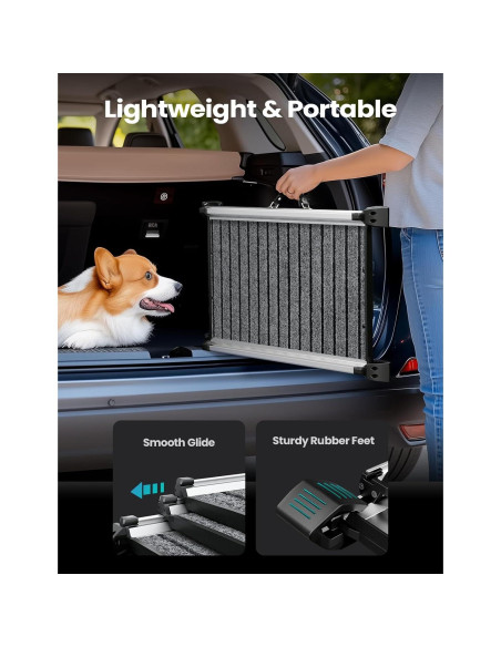 Rampa Telescópica para Perros 160 cm Antideslizante Aluminio