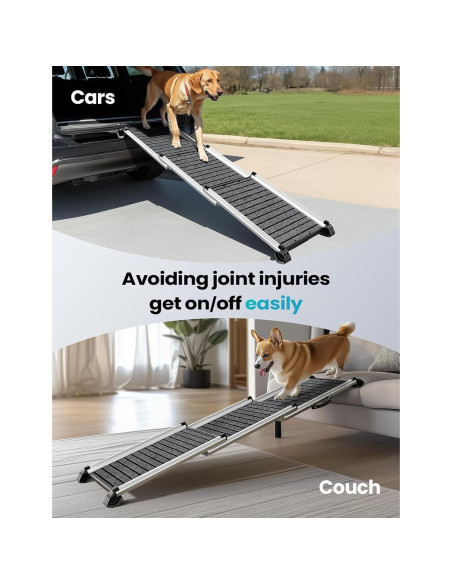 Rampa Telescópica para Perros 160 cm Antideslizante Aluminio