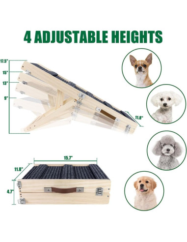 Rampa para Perros Pequeños Okydoky Plegable 81.28 cm Antideslizante