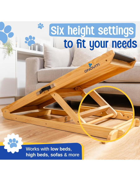 Rampa Ajustable para Perros ONOVITI - 6 Alturas 14" a 24" Rampa Ajustable para Perros ONOVITI - 6 Alturas 14" a 24"