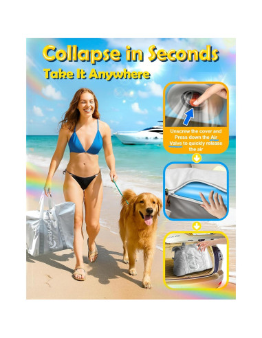 Rampa Inflable para Perros FurryPlanet XXL 108.86 kg Antideslizante