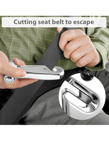 Rompevidrios de Emergencia Yiader AQCDsilver con Cortador