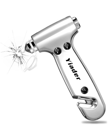 Rompevidrios de Emergencia Yiader AQCDsilver con Cortador