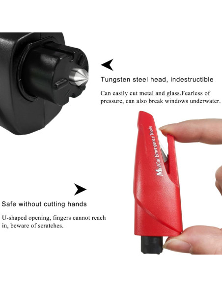 Cortador de cinturón de seguridad KVAEY y rompeventanas 3 en 1