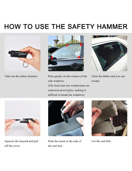 Cortador de cinturón de seguridad KVAEY y rompeventanas 3 en 1