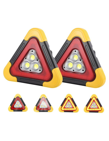Luces de Emergencia LED Triangulares Tempsnow 5 Modos Carga Solar
