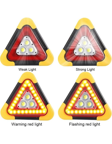 Luces de Emergencia LED Triangulares Tempsnow 5 Modos Carga Solar