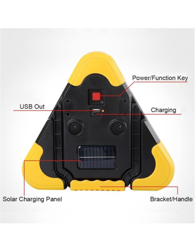 Luces de Emergencia LED Triangulares Tempsnow 5 Modos Carga Solar