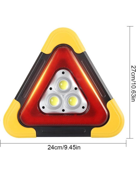 Luces de Emergencia LED Triangulares Tempsnow 5 Modos Carga Solar