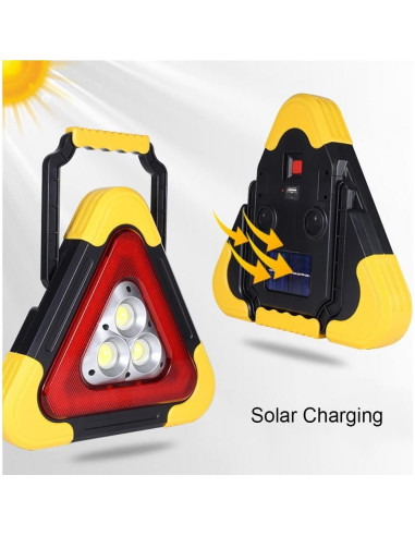Luces de Emergencia LED Triangulares Tempsnow 5 Modos Carga Solar