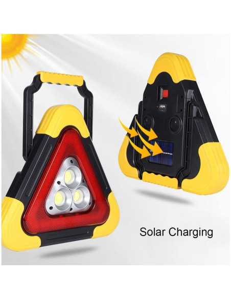Luces de Emergencia LED Triangulares Tempsnow 5 Modos Carga Solar