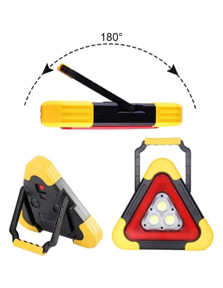 Luces de Emergencia LED Triangulares Tempsnow 5 Modos Carga Solar