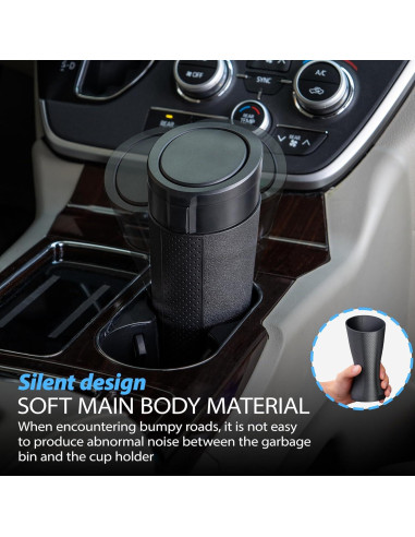 Basurero para coche AotoKinMirro mini 8.89x8.64 cm negro