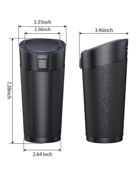 Basurero para coche AotoKinMirro mini 8.89x8.64 cm negro