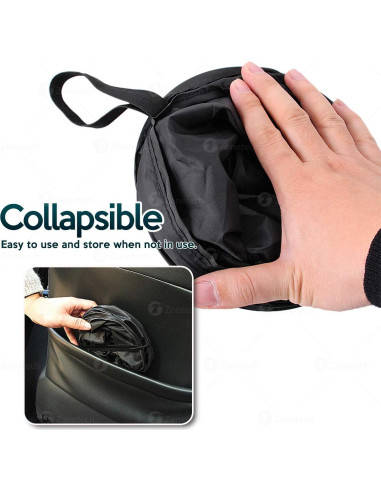 Basurero Portátil ZONETECH Plegable a Prueba de Fugas - Negro