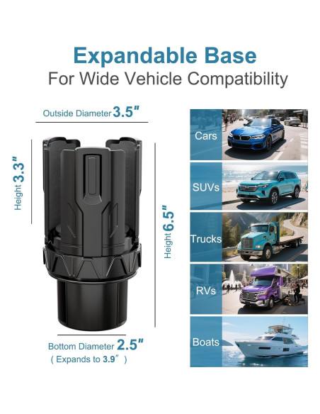 Expansor de Soporte para Tazas de Auto FLLIK CH07-A Ajustable
